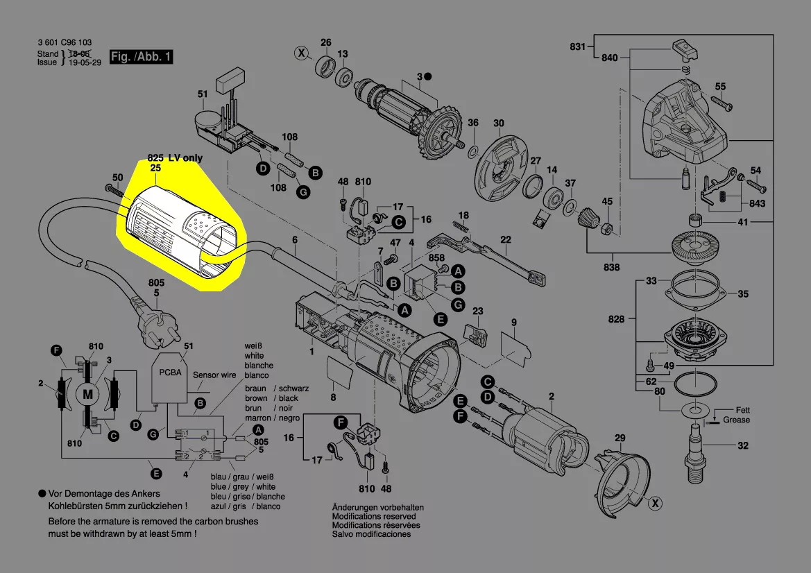 Carter plastique moteur réf. 1 619 P13 557 Bosch